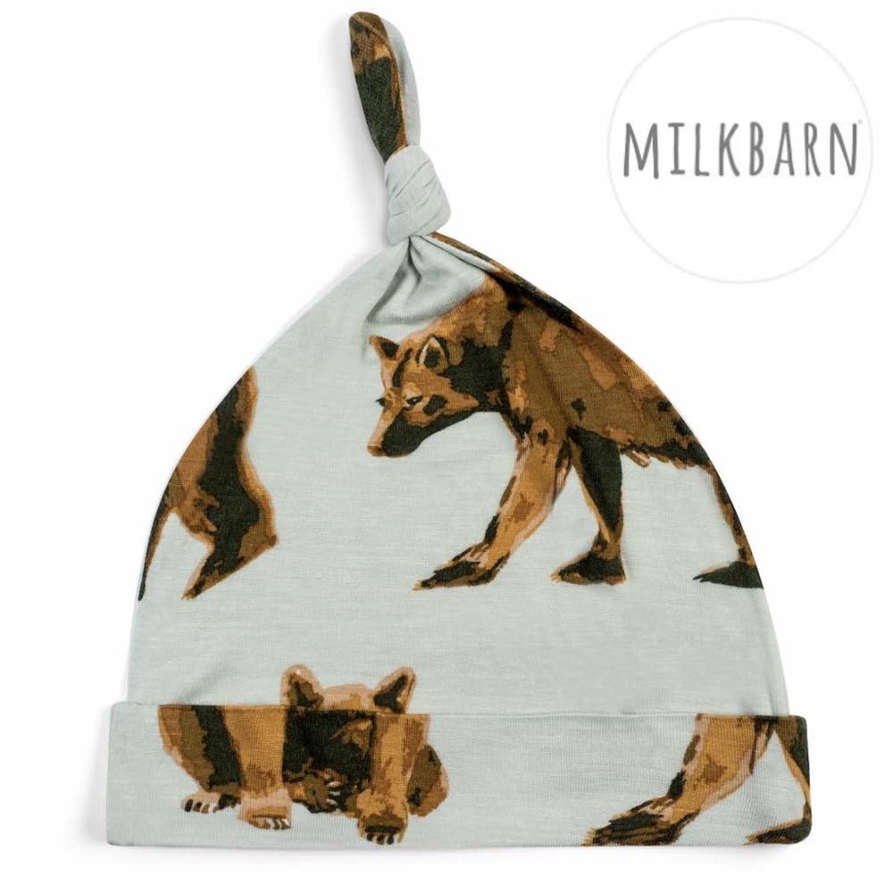 MilkBarn Bear Organic Cotton Knotted Beanie Hat